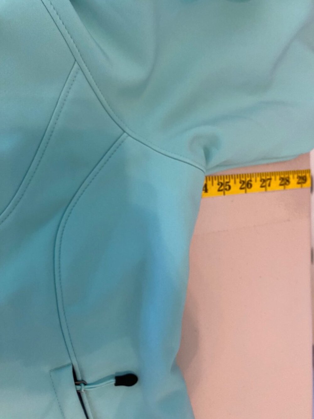 Kirkland Signature Aqua Hooded Softshell Jacket Fleece Lining Zip Pockets XL - Picture 8 of 9